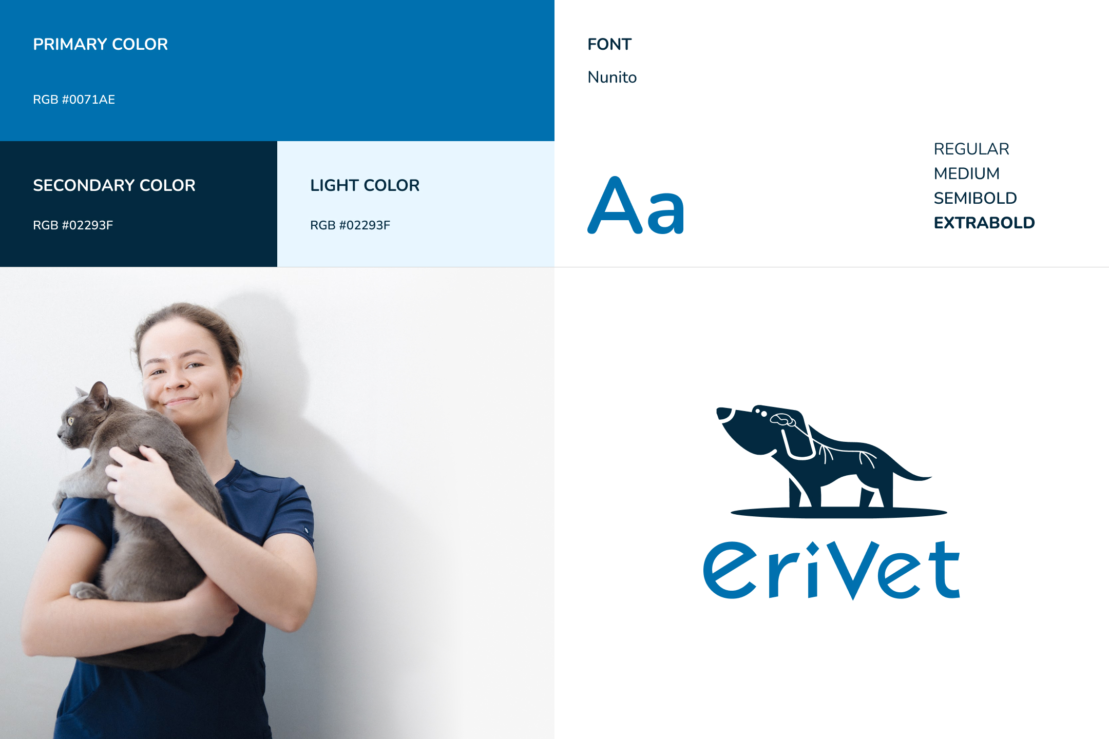 Фирменные цвета, шрифт и логотип EriVet