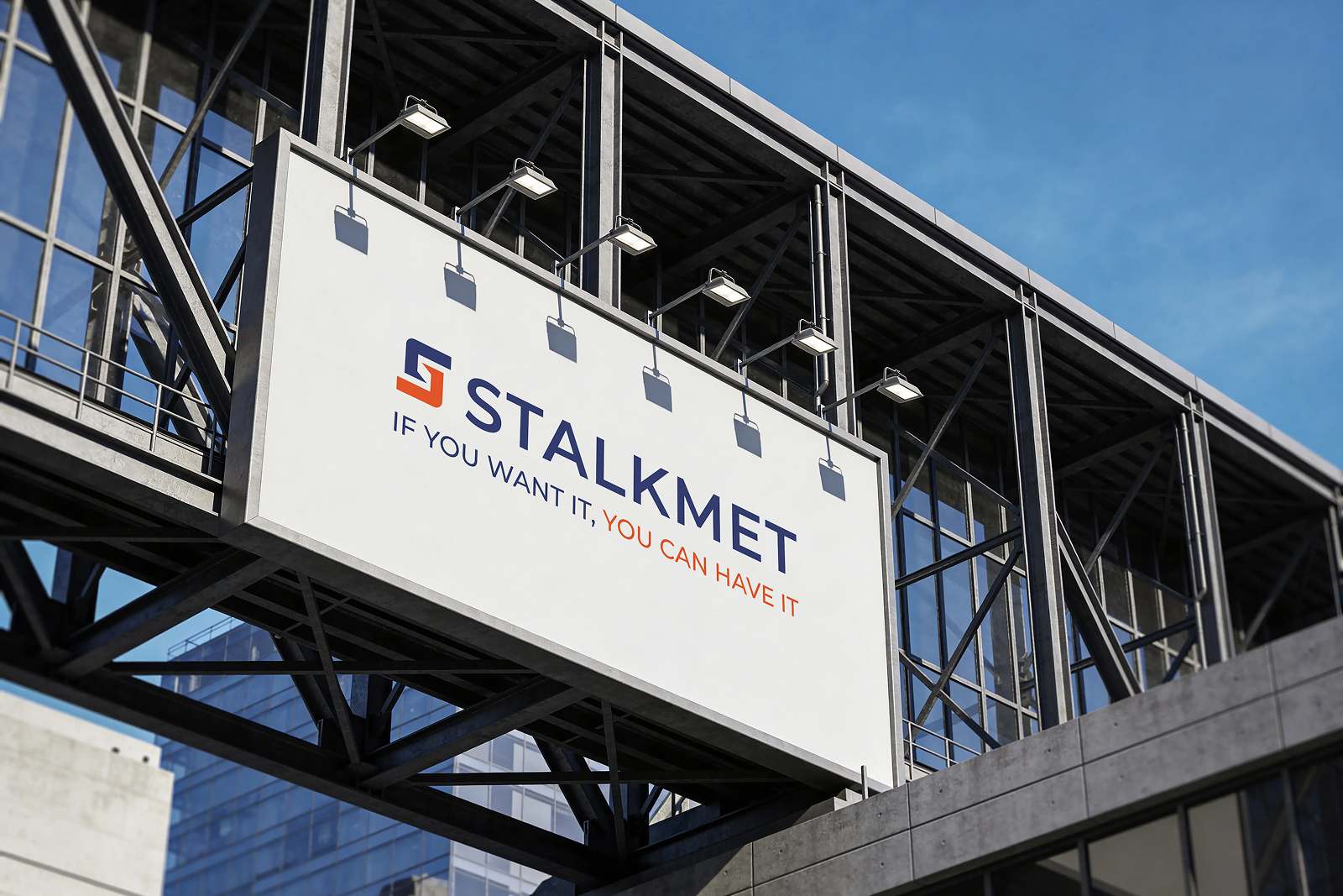 Stalkmeti logo ja loosung bänneril – visualiseering